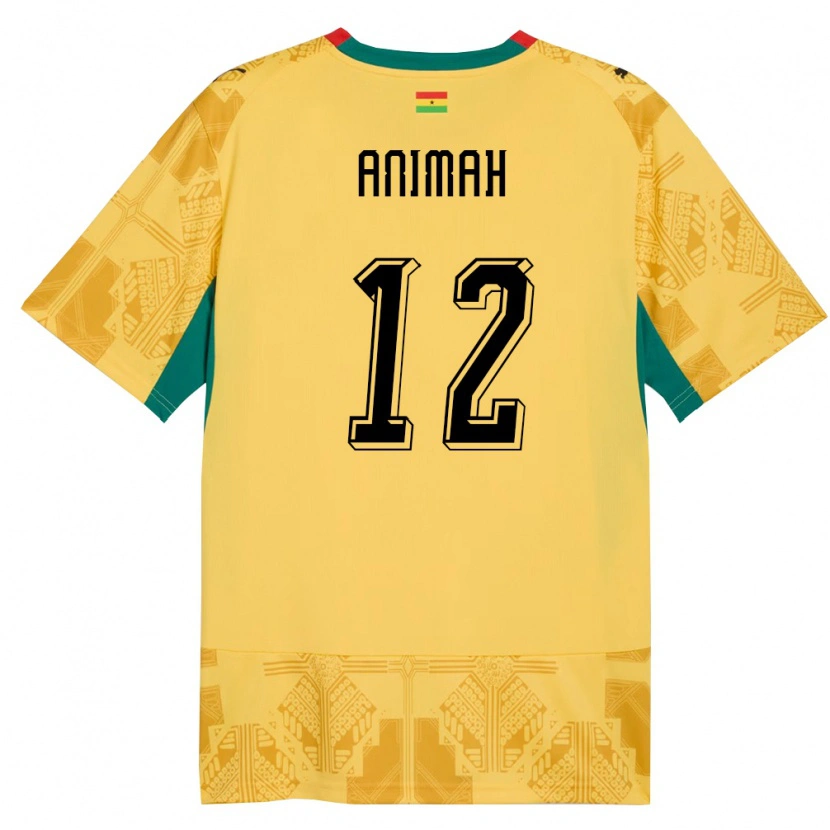 Danxen Dámské Ghana Grace Animah #12 Žlutá Červená Černá Daleko Hráčské Dresy 26-28 Dres