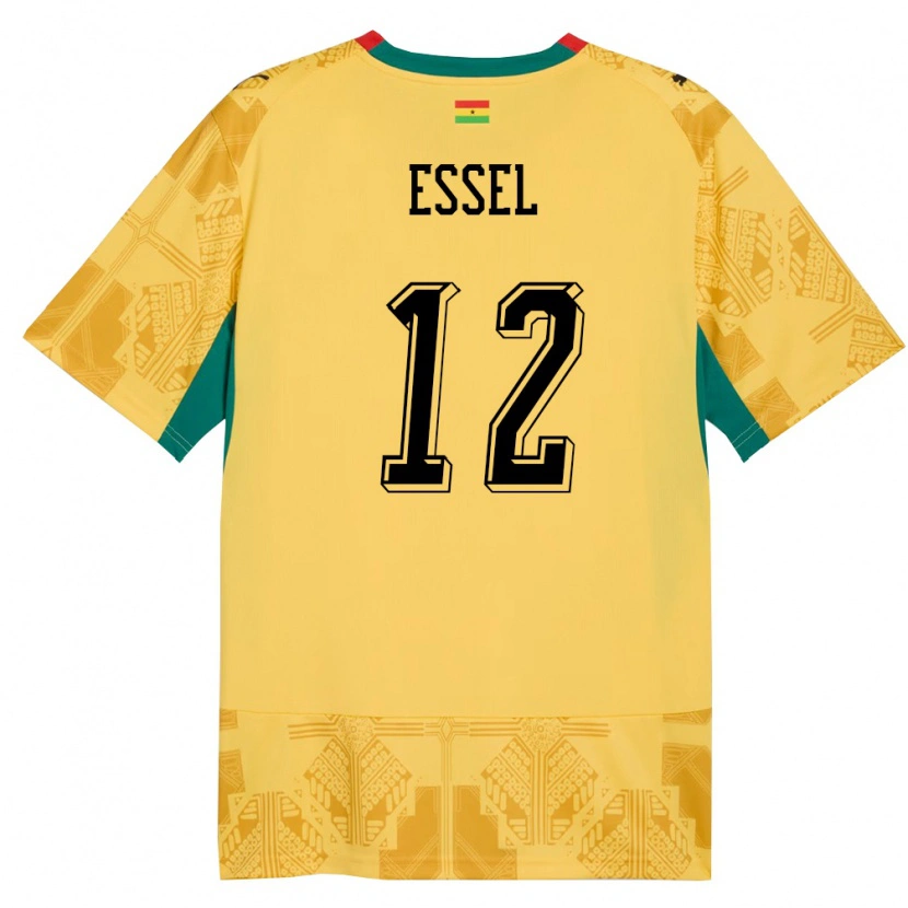 Danxen Dámské Ghana Aaron Essel #12 Žlutá Červená Černá Daleko Hráčské Dresy 26-28 Dres