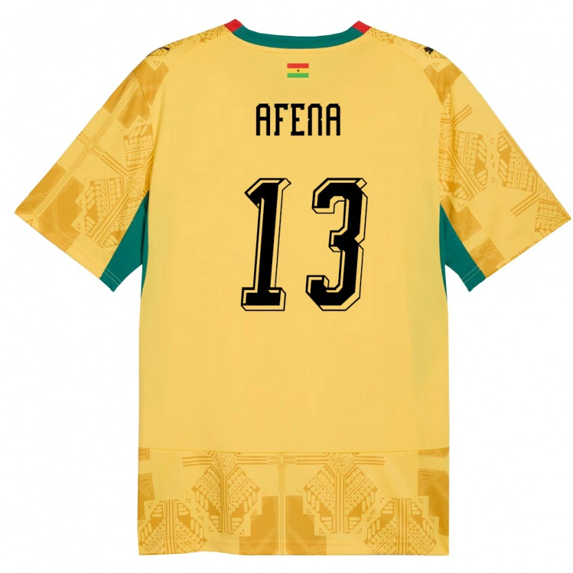 Danxen Dámské Ghana Felix Afena-Gyan #13 Žlutá Červená Černá Daleko Hráčské Dresy 26-28 Dres
