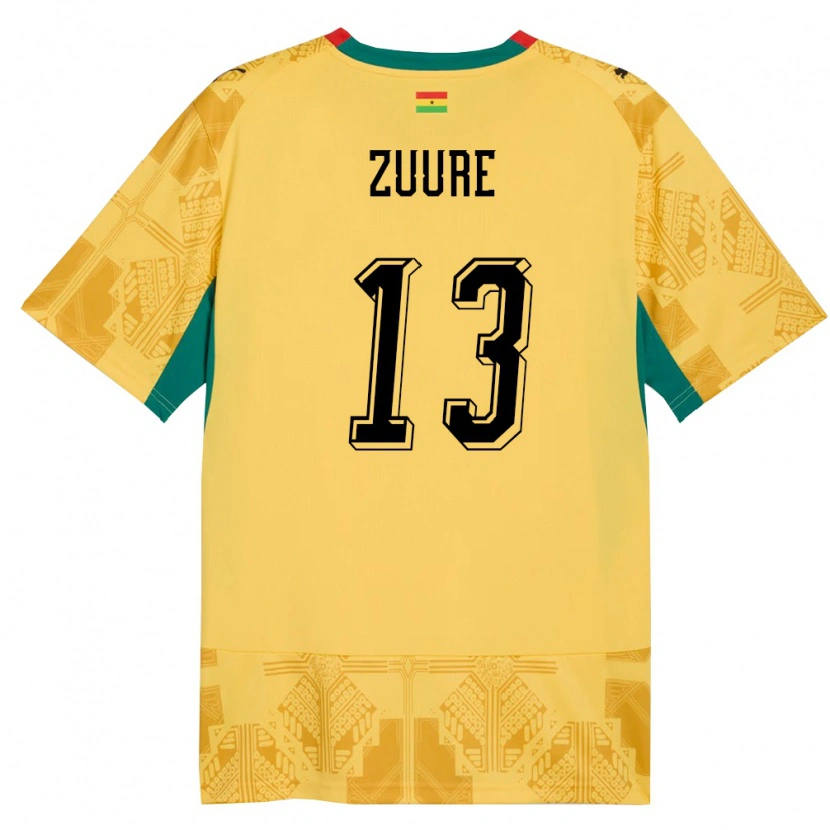 Danxen Dámské Ghana Moses Salifu Bawa Zuure #13 Žlutá Červená Černá Daleko Hráčské Dresy 26-28 Dres