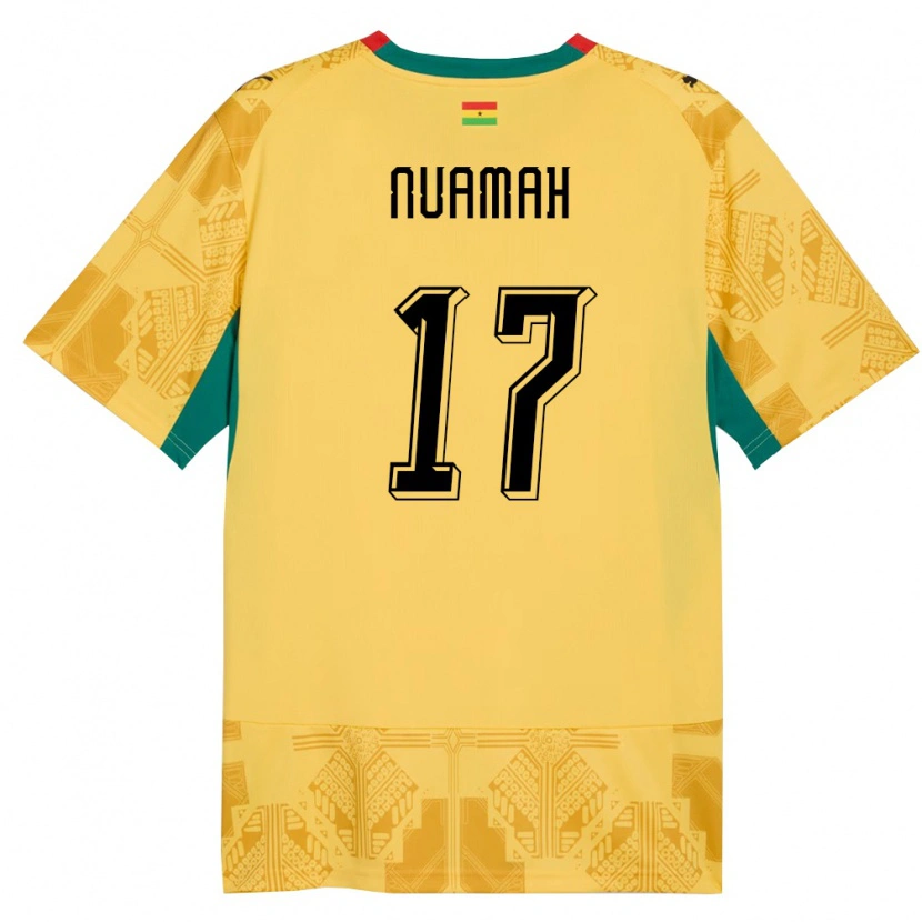 Danxen Dámské Ghana Ernest Nuamah #17 Žlutá Červená Černá Daleko Hráčské Dresy 26-28 Dres