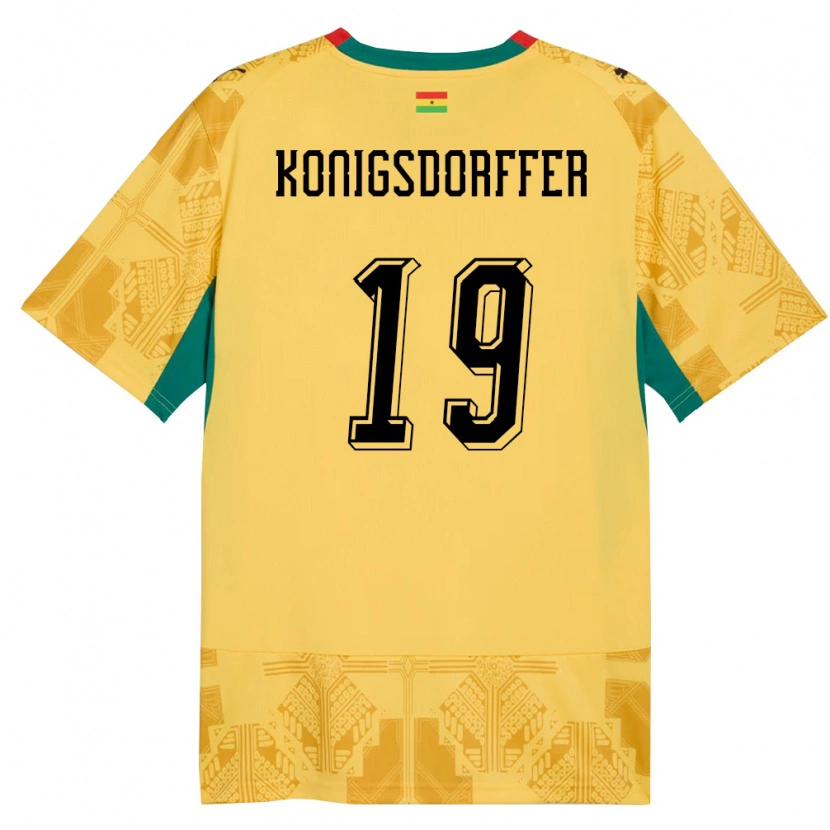 Danxen Dámské Ghana Ransford-Yeboah Konigsdorffer #19 Žlutá Červená Černá Daleko Hráčské Dresy 26-28 Dres