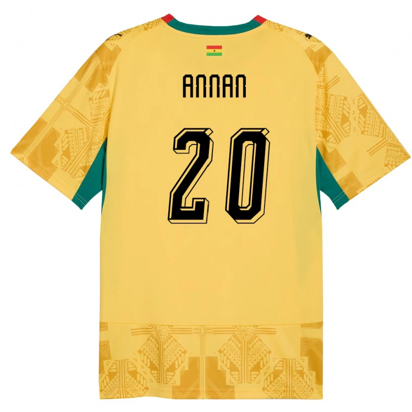 Danxen Dámské Ghana Ebenezer Annan #20 Žlutá Červená Černá Daleko Hráčské Dresy 26-28 Dres