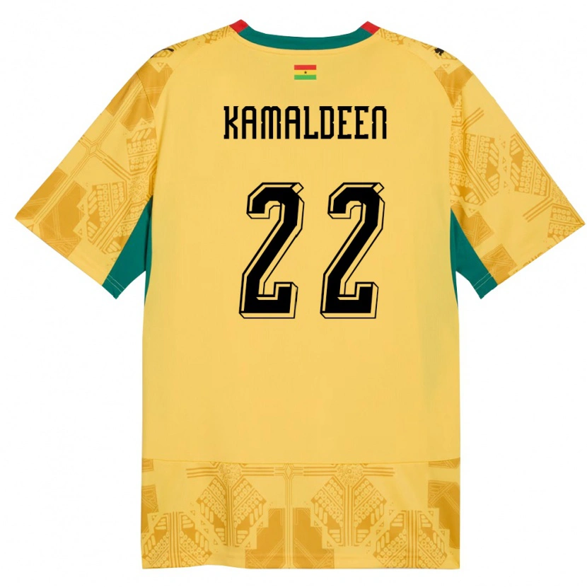 Danxen Dámské Ghana Kamaldeen Sulemana #22 Žlutá Červená Černá Daleko Hráčské Dresy 26-28 Dres