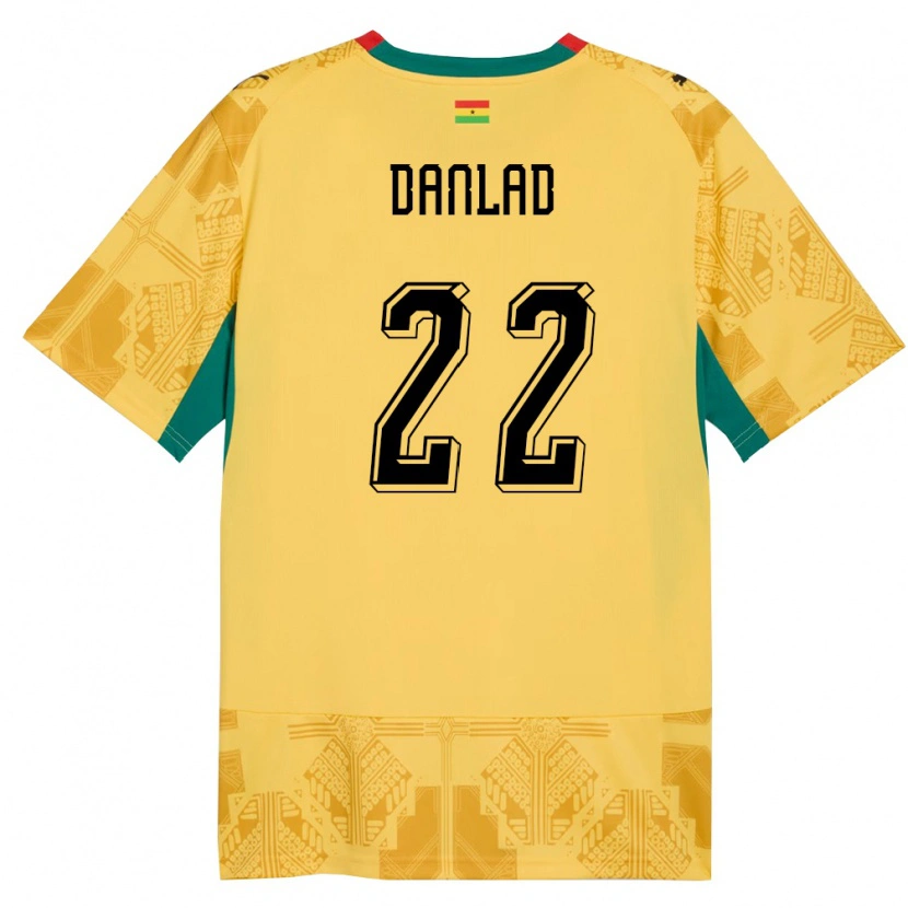 Danxen Dámské Ghana Ibrahim Danlad #22 Žlutá Červená Černá Daleko Hráčské Dresy 26-28 Dres
