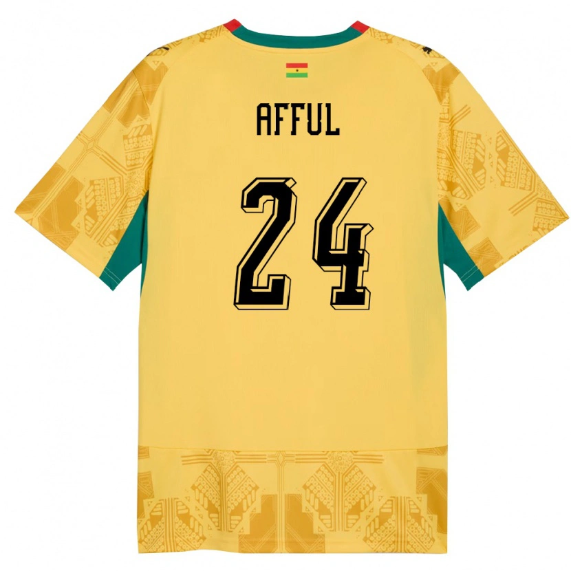 Danxen Dámské Ghana Isaac Afful #24 Žlutá Červená Černá Daleko Hráčské Dresy 26-28 Dres