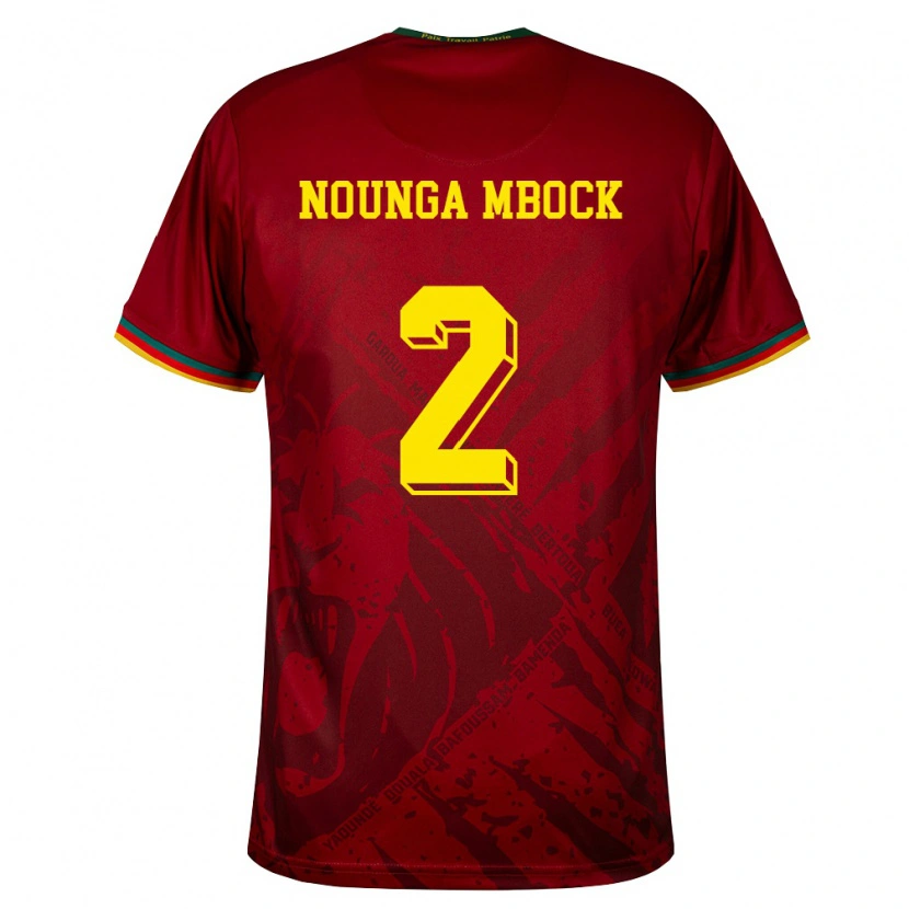 Danxen Dámské Kamerun Eiffrel Hernandez Nounga Mbock #2 Tmavě Červená Zelená Žlutá Daleko Hráčské Dresy 26-28 Dres