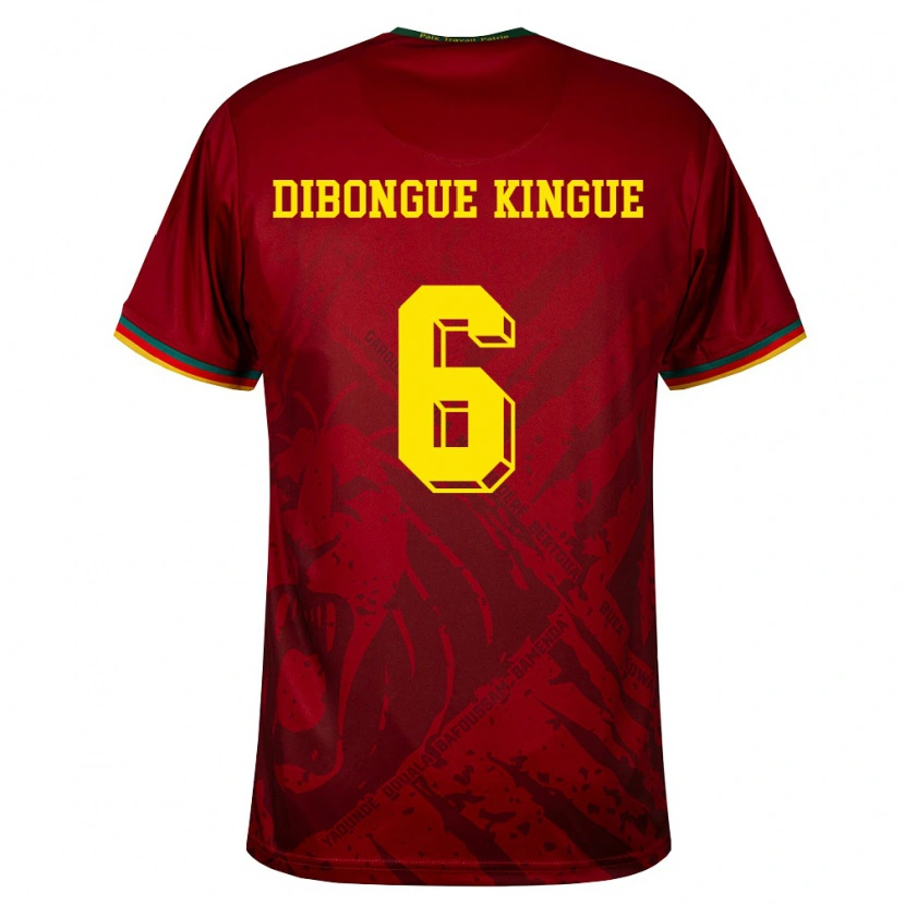 Danxen Dámské Kamerun Gael Dibongue Kingue #6 Tmavě Červená Zelená Žlutá Daleko Hráčské Dresy 26-28 Dres