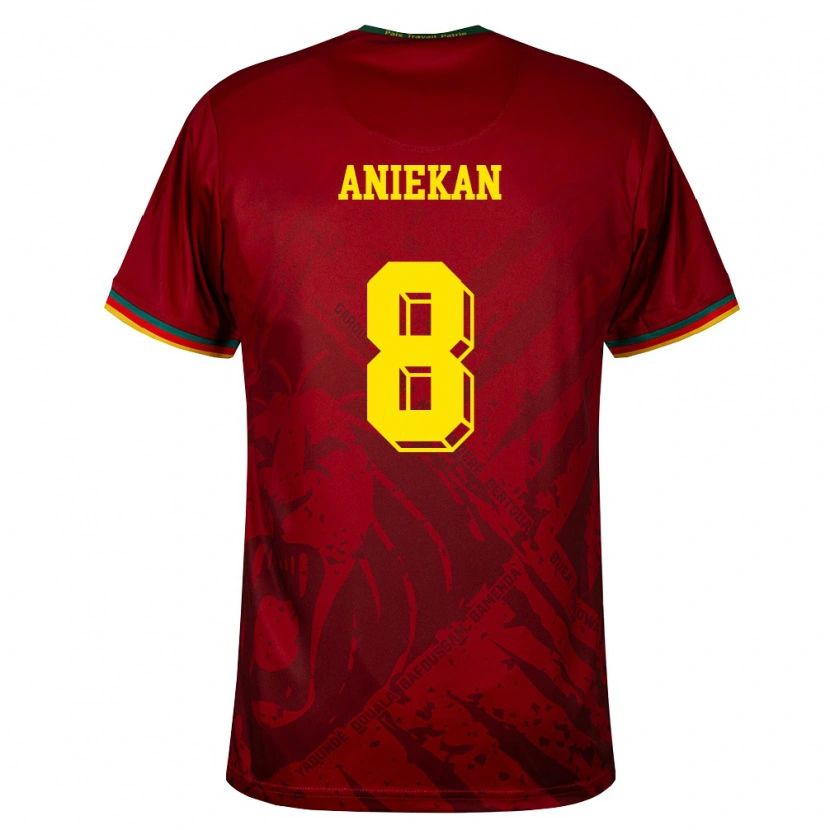 Danxen Dámské Kamerun Stephan Aniekan #8 Tmavě Červená Zelená Žlutá Daleko Hráčské Dresy 26-28 Dres