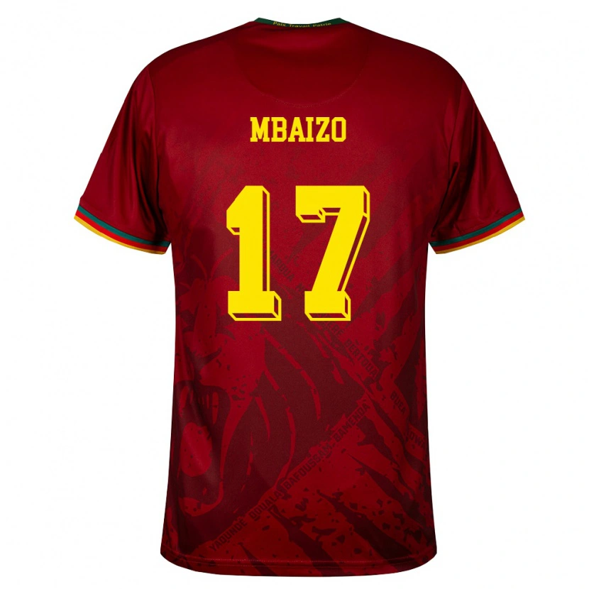 Danxen Dámské Kamerun Olivier Mbaizo #17 Tmavě Červená Zelená Žlutá Daleko Hráčské Dresy 26-28 Dres