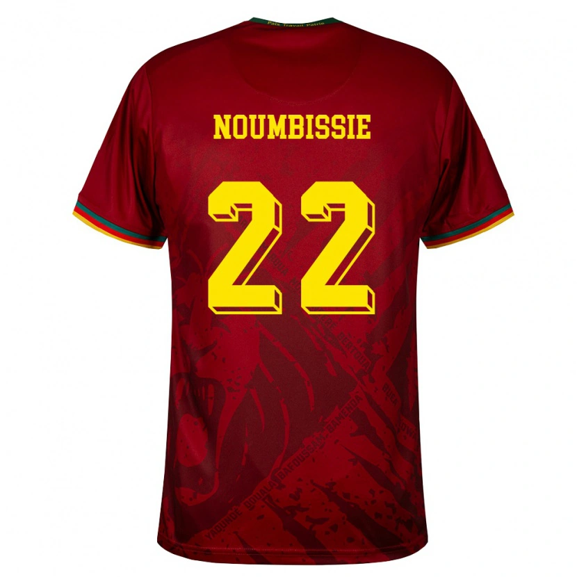 Danxen Dámské Kamerun Stéphane Noumbissie #22 Tmavě Červená Zelená Žlutá Daleko Hráčské Dresy 26-28 Dres