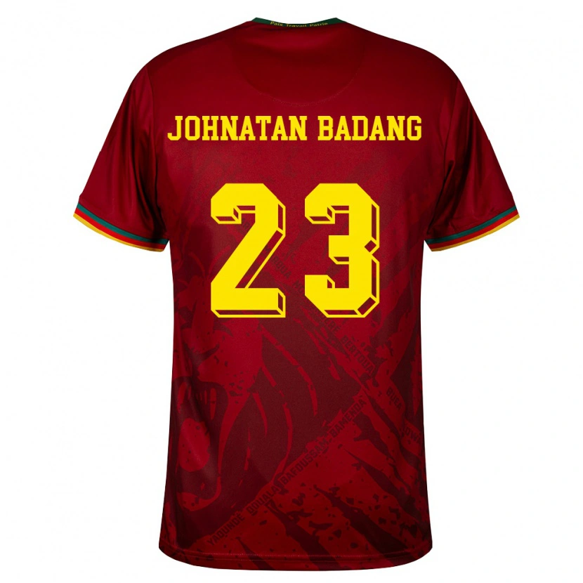 Danxen Dámské Kamerun Cédric Johnatan Badang #23 Tmavě Červená Zelená Žlutá Daleko Hráčské Dresy 26-28 Dres