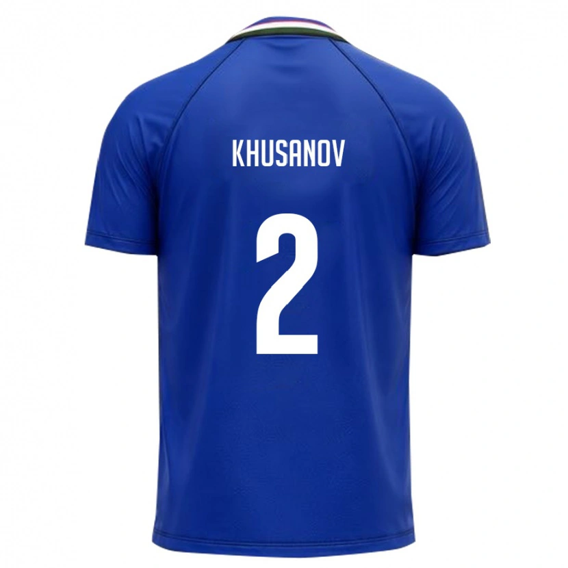 Danxen Dětské Uzbekistán Abdukodir Khusanov #2 Královská Modrá Bílá Domů Hráčské Dresy 26-28 Dres