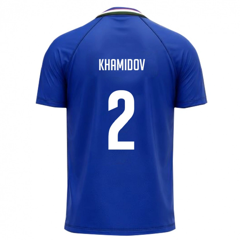 Danxen Dětské Uzbekistán Saidkhon Khamidov #2 Královská Modrá Bílá Domů Hráčské Dresy 26-28 Dres