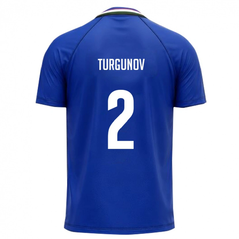 Danxen Dětské Uzbekistán Kakhramon Turgunov #2 Královská Modrá Bílá Domů Hráčské Dresy 26-28 Dres