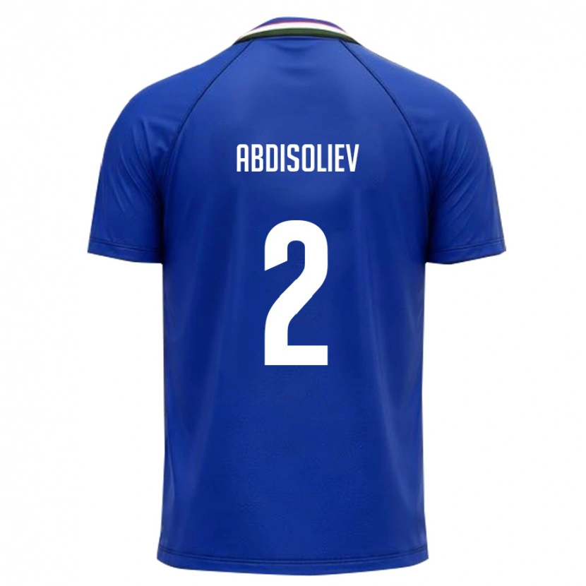 Danxen Dětské Uzbekistán Mashkhurbek Abdisoliev #2 Královská Modrá Bílá Domů Hráčské Dresy 26-28 Dres