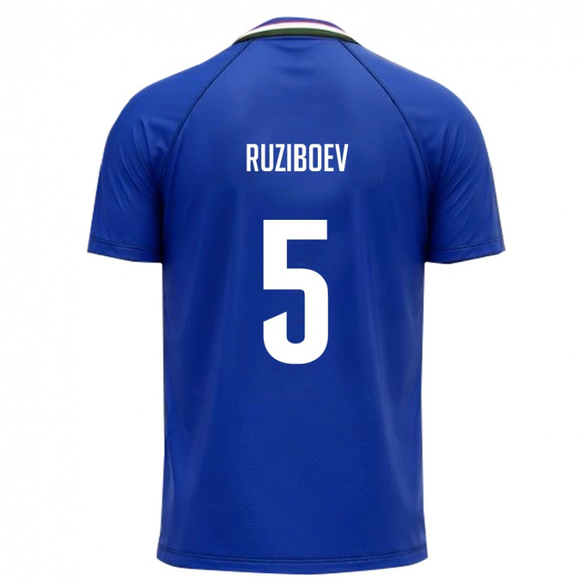 Danxen Dětské Uzbekistán Mukhammadaziz Ruziboev #5 Královská Modrá Bílá Domů Hráčské Dresy 26-28 Dres