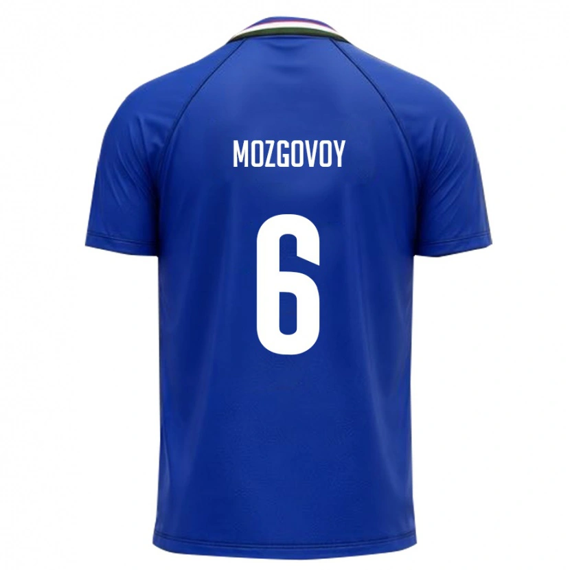 Danxen Dětské Uzbekistán Akmal Mozgovoy #6 Královská Modrá Bílá Domů Hráčské Dresy 26-28 Dres