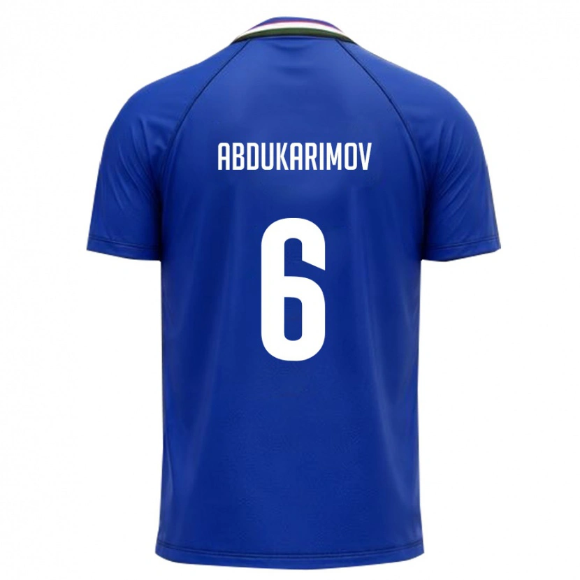 Danxen Dětské Uzbekistán Miraziz Abdukarimov #6 Královská Modrá Bílá Domů Hráčské Dresy 26-28 Dres