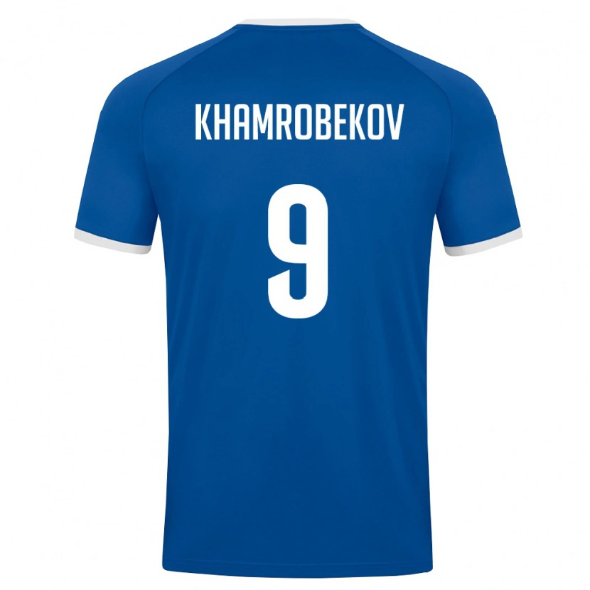Danxen Dětské Uzbekistán Odildzhon Khamrobekov #9 Královská Modrá Bílá Domů Hráčské Dresy 26-28 Dres