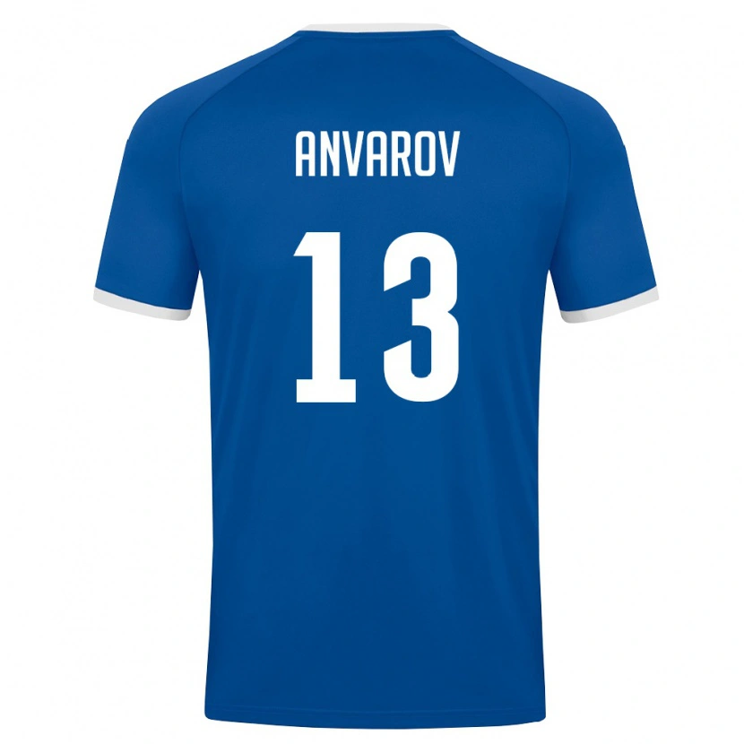 Danxen Dětské Uzbekistán Mirjamol Anvarov #13 Královská Modrá Bílá Domů Hráčské Dresy 26-28 Dres