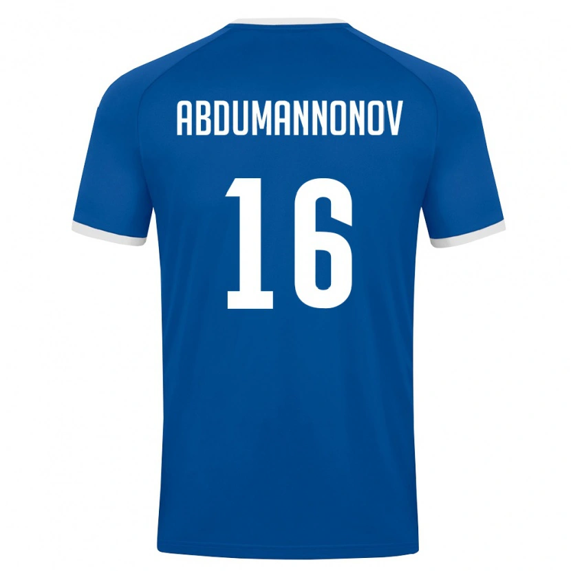 Danxen Dětské Uzbekistán Shokhjakhon Abdumannonov #16 Královská Modrá Bílá Domů Hráčské Dresy 26-28 Dres