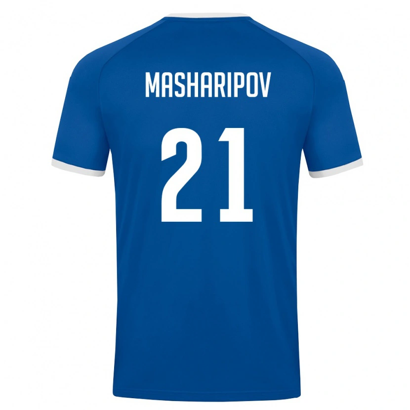 Danxen Dětské Uzbekistán Akbar Masharipov #21 Královská Modrá Bílá Domů Hráčské Dresy 26-28 Dres
