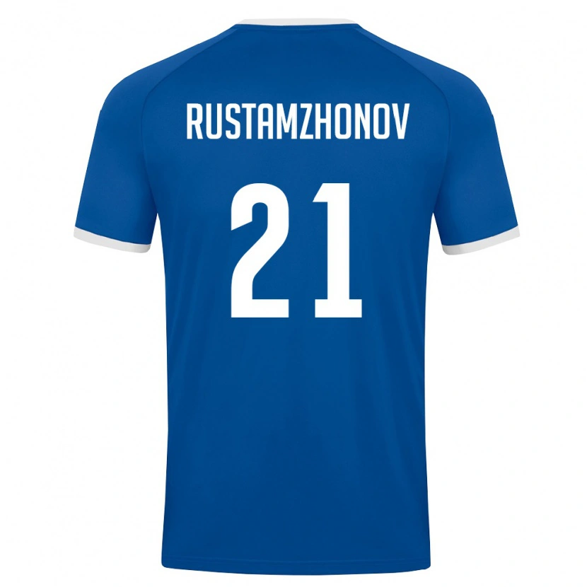Danxen Dětské Uzbekistán Nematullo Rustamzhonov #21 Královská Modrá Bílá Domů Hráčské Dresy 26-28 Dres