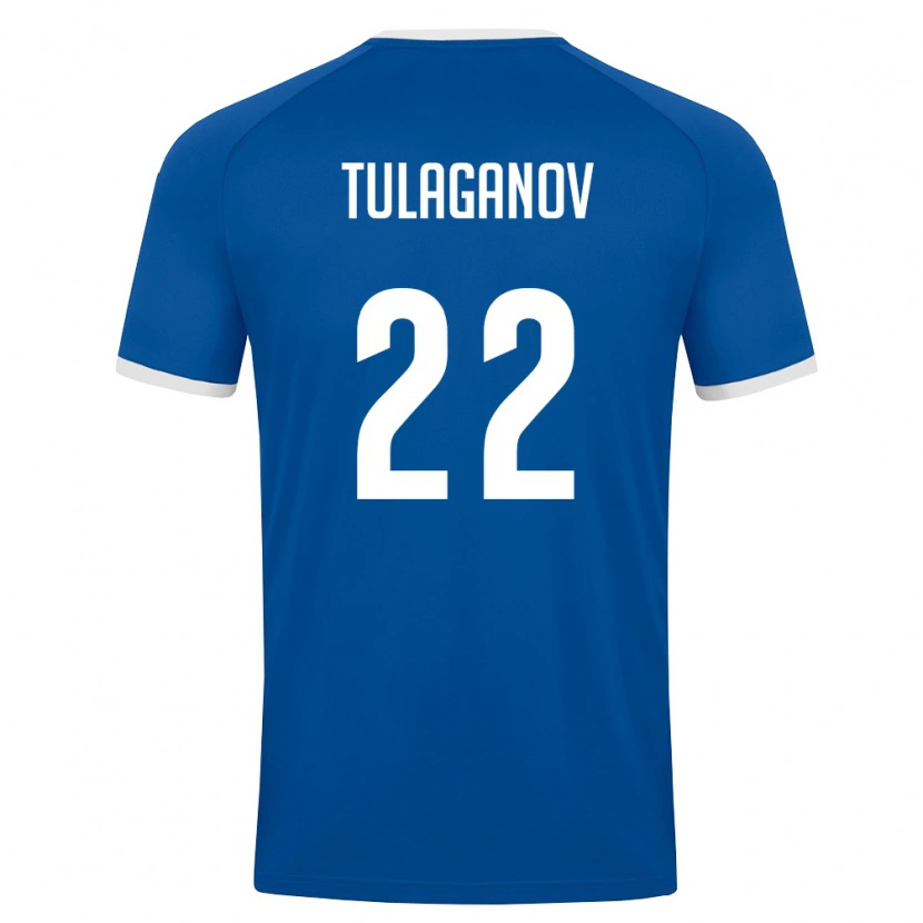 Danxen Dětské Uzbekistán Davron Tulaganov #22 Královská Modrá Bílá Domů Hráčské Dresy 26-28 Dres