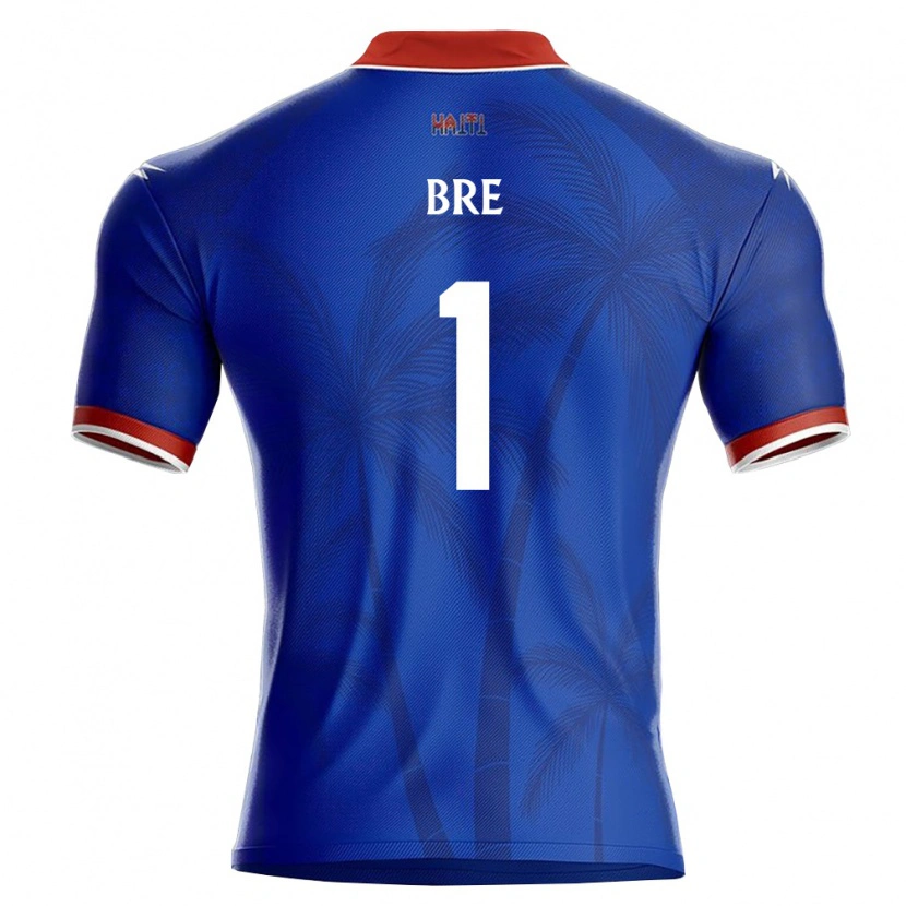 Danxen Dětské Haiti Carlos Bre #1 Modrá Červená Bílá Domů Hráčské Dresy 26-28 Dres