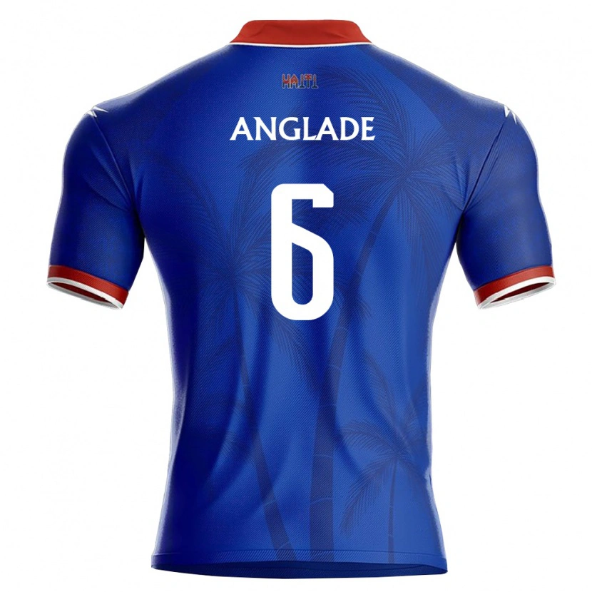 Danxen Dětské Haiti Josué Anglade #6 Modrá Červená Bílá Domů Hráčské Dresy 26-28 Dres