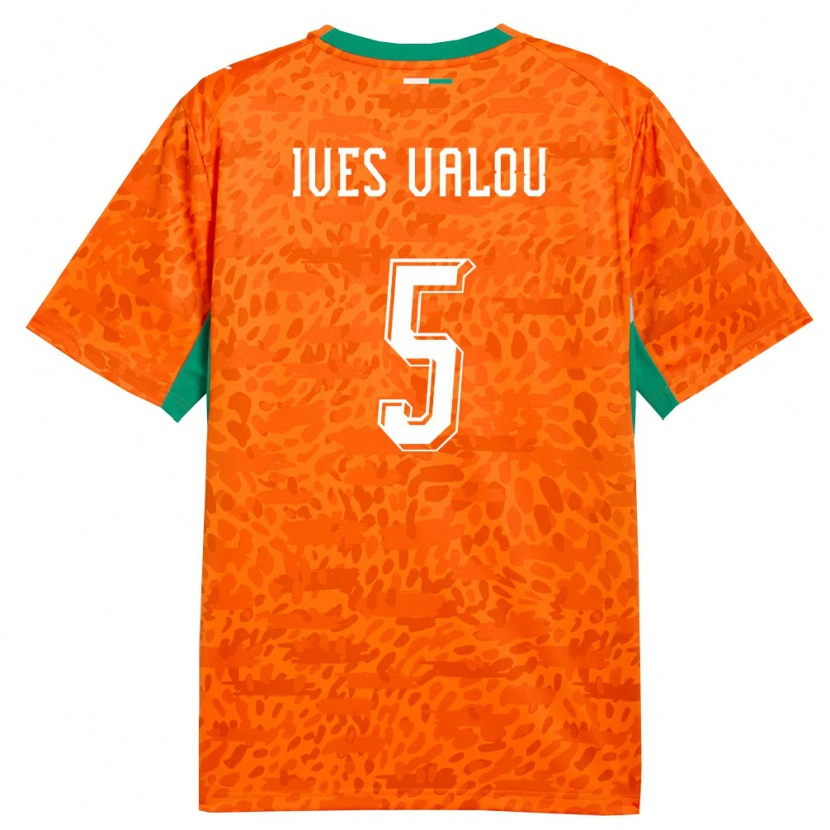 Danxen Dětské Pobřeží Slonoviny Jean Ives Valou #5 Oranžová Zelená Bílá Domů Hráčské Dresy 26-28 Dres