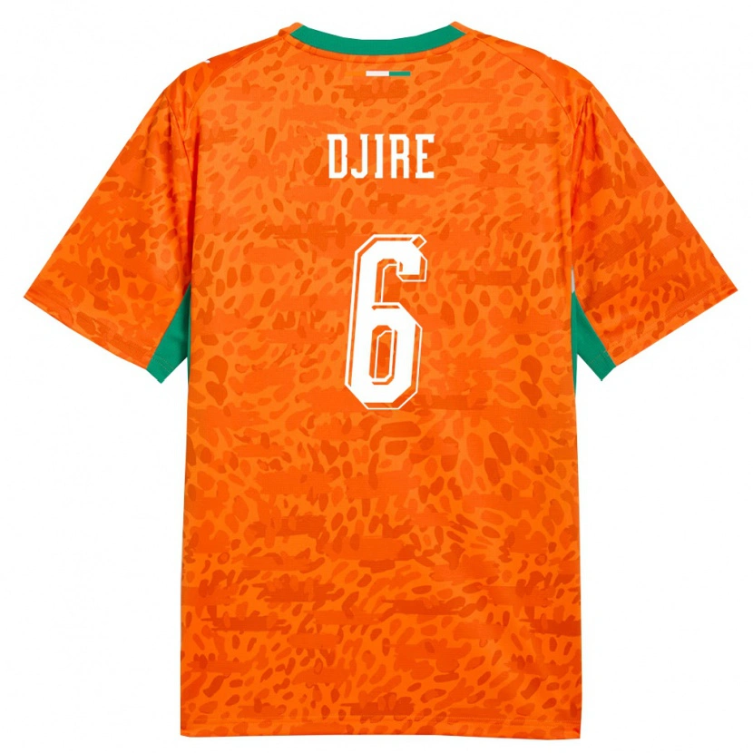 Danxen Dětské Pobřeží Slonoviny Abdoulaye Djire #6 Oranžová Zelená Bílá Domů Hráčské Dresy 26-28 Dres