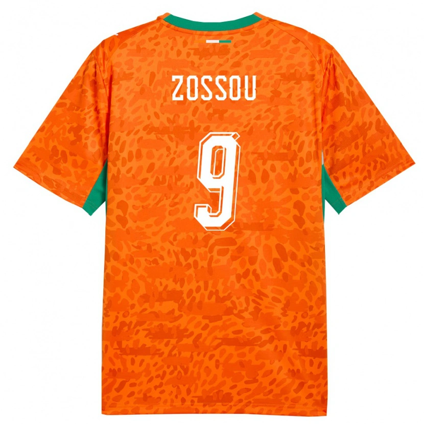 Danxen Dětské Pobřeží Slonoviny Aristide Zossou #9 Oranžová Zelená Bílá Domů Hráčské Dresy 26-28 Dres
