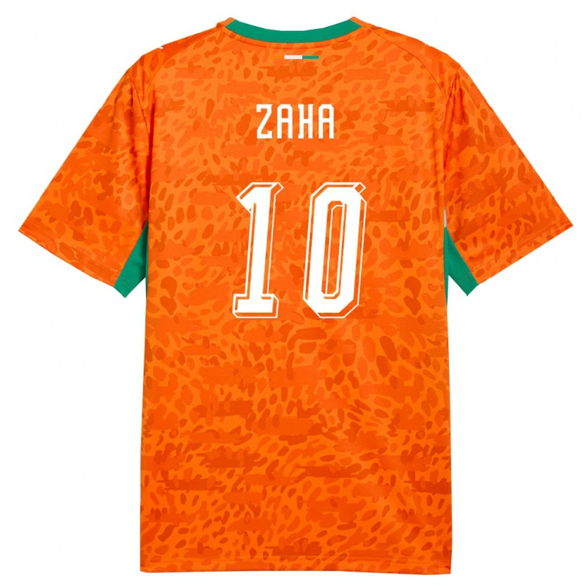 Danxen Dětské Pobřeží Slonoviny Wilfried Zaha #10 Oranžová Zelená Bílá Domů Hráčské Dresy 26-28 Dres