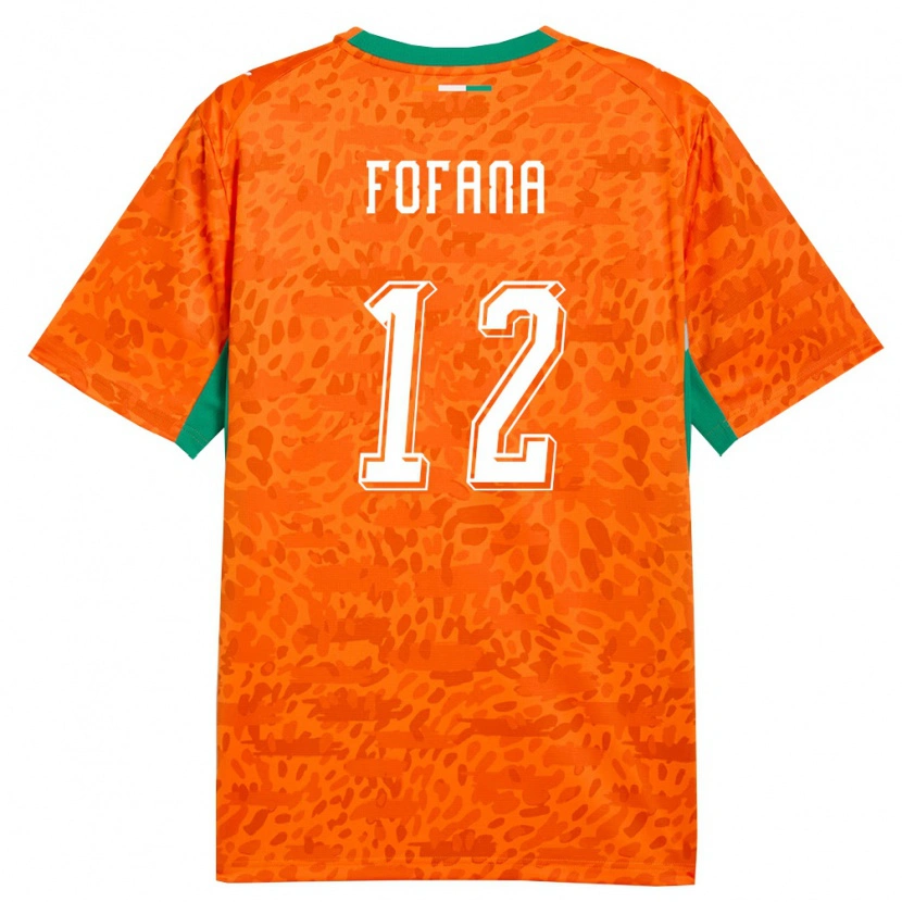 Danxen Dětské Pobřeží Slonoviny Souleymane Fofana #12 Oranžová Zelená Bílá Domů Hráčské Dresy 26-28 Dres