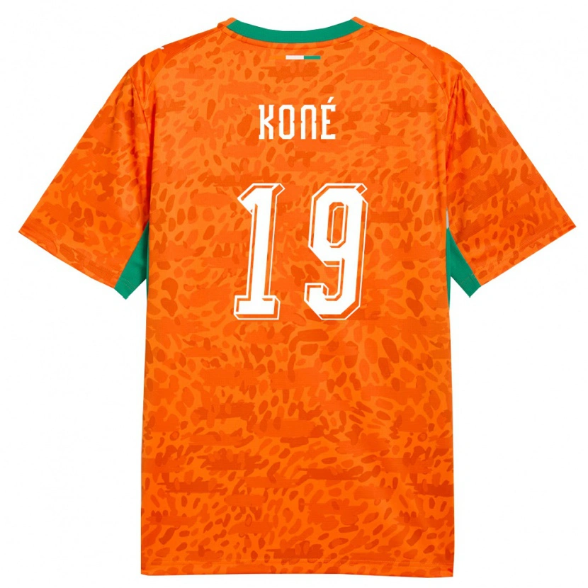 Danxen Dětské Pobřeží Slonoviny Alassane Koné #19 Oranžová Zelená Bílá Domů Hráčské Dresy 26-28 Dres