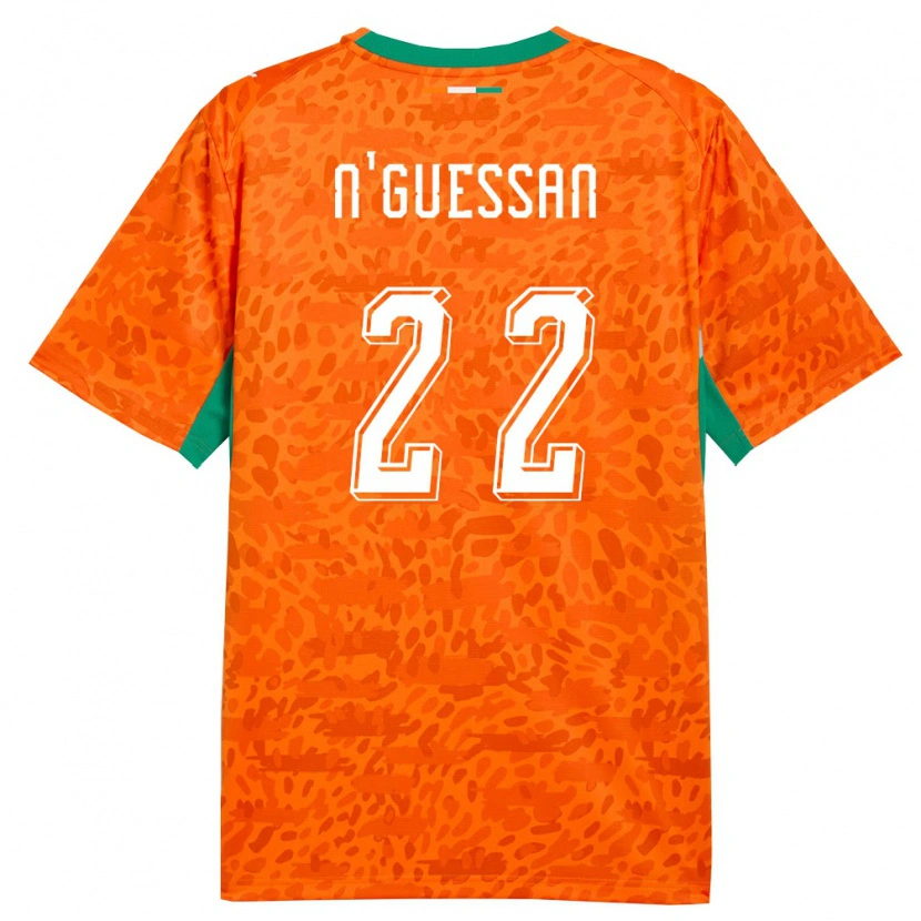 Danxen Dětské Pobřeží Slonoviny Yohan N'guessan #22 Oranžová Zelená Bílá Domů Hráčské Dresy 26-28 Dres