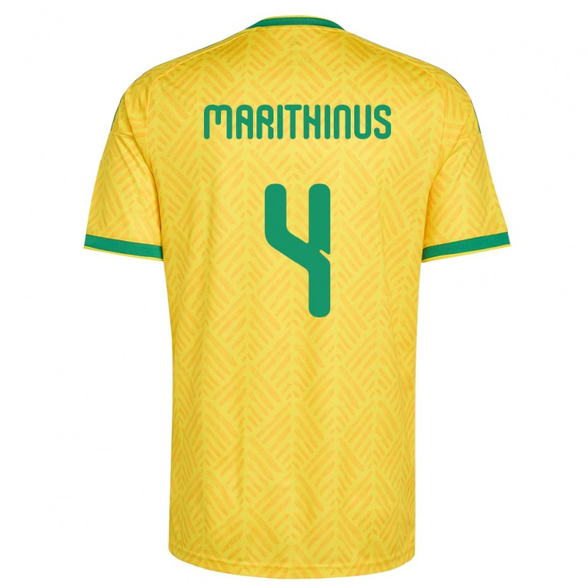 Danxen Dětské Jihoafrická Republika Liam Marithinus #4 Žlutá Zelená Domů Hráčské Dresy 26-28 Dres