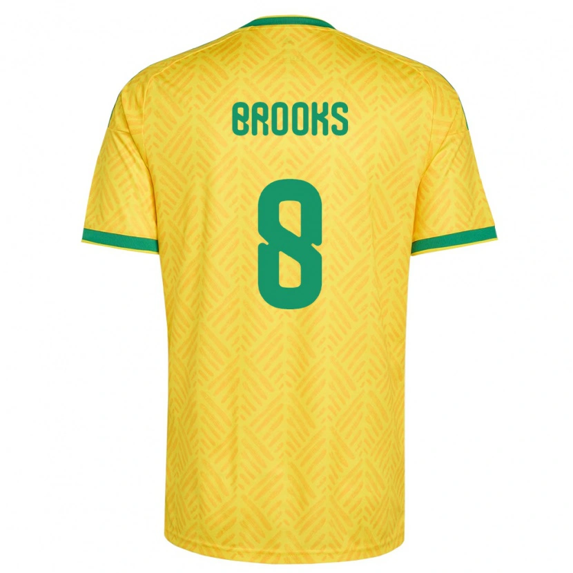 Danxen Dětské Jihoafrická Republika Ethan Brooks #8 Žlutá Zelená Domů Hráčské Dresy 26-28 Dres