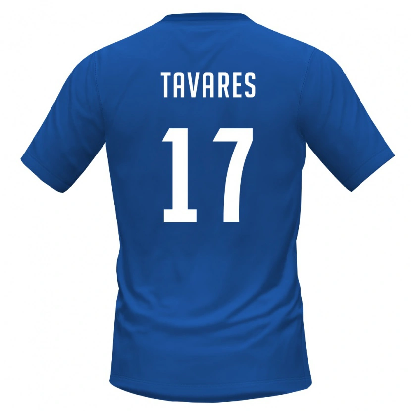 Danxen Dětské Kapverdy Heri Tavares #17 Královská Modrá Červená Domů Hráčské Dresy 26-28 Dres