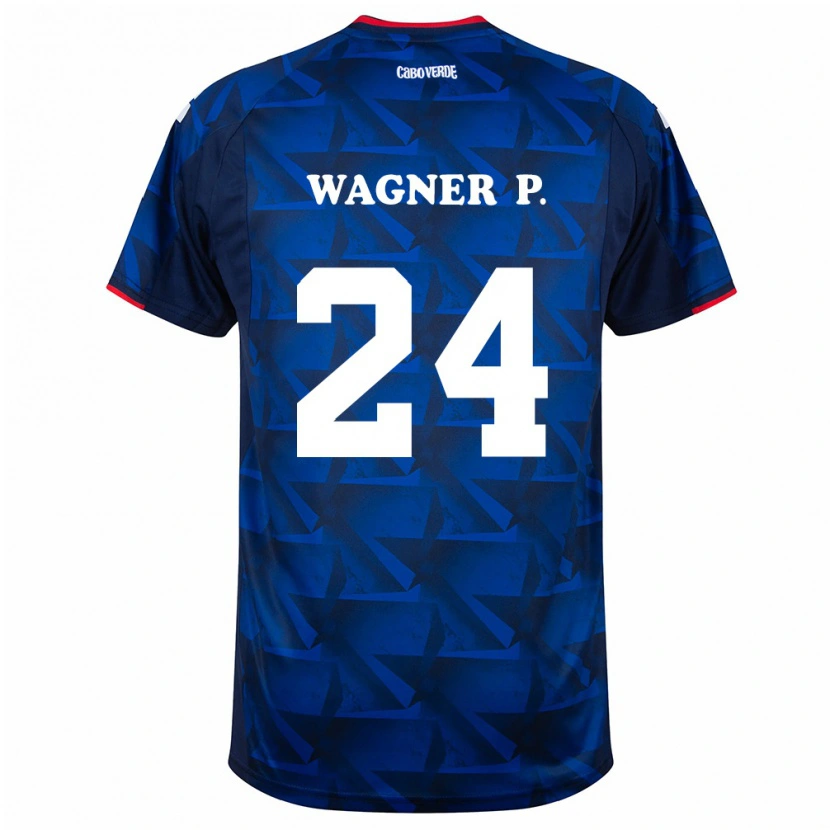 Danxen Dětské Kapverdy Wagner Pina #24 Královská Modrá Červená Domů Hráčské Dresy 26-28 Dres