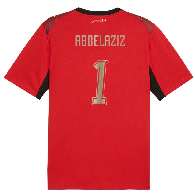 Danxen Dětské Egypt Omar Abdelaziz #1 Červená Černá Zlatá Domů Hráčské Dresy 26-28 Dres