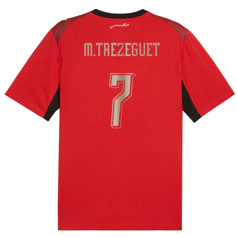 Danxen Dětské Egypt Trezeguet #7 Červená Černá Zlatá Domů Hráčské Dresy 26-28 Dres