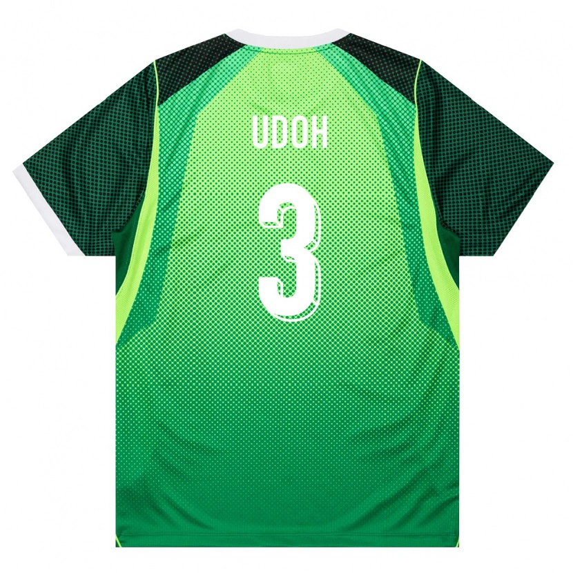 Danxen Dětské Nigérie Solomon Udoh #3 Zelená Bílá Domů Hráčské Dresy 26-28 Dres
