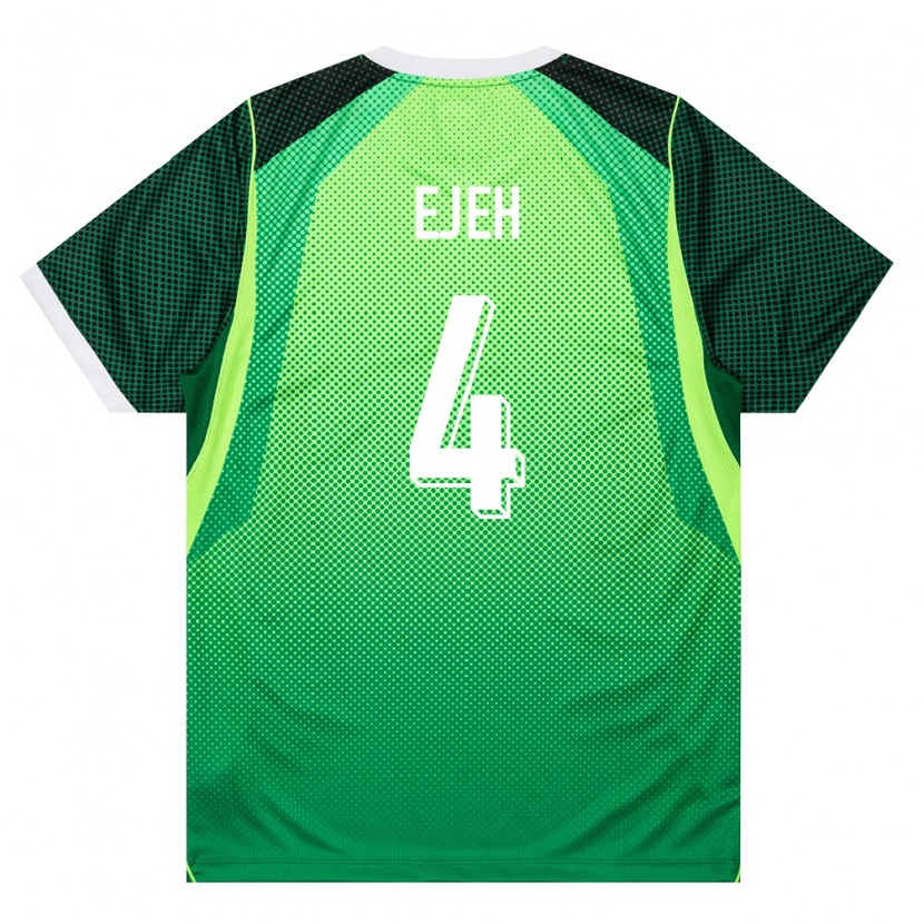 Danxen Dětské Nigérie Isaiah Ejeh #4 Zelená Bílá Domů Hráčské Dresy 26-28 Dres