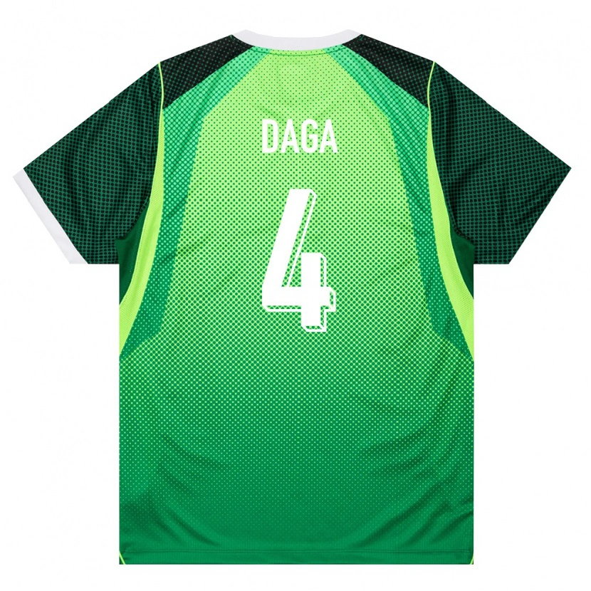 Danxen Dětské Nigérie Daniel Daga #4 Zelená Bílá Domů Hráčské Dresy 26-28 Dres