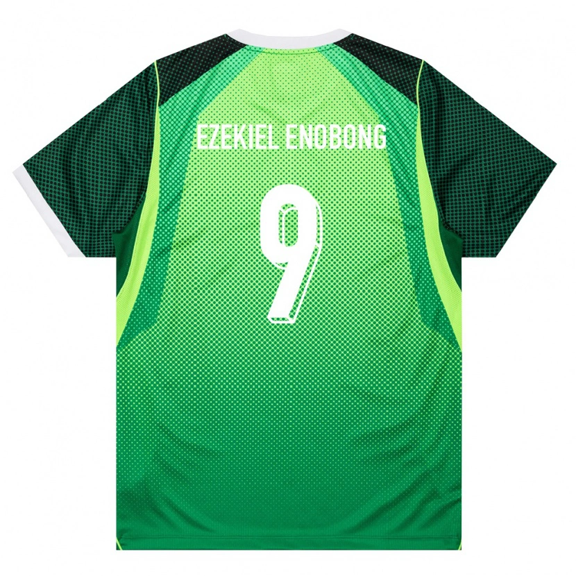 Danxen Dětské Nigérie Edidiong Ezekiel Enobong #9 Zelená Bílá Domů Hráčské Dresy 26-28 Dres