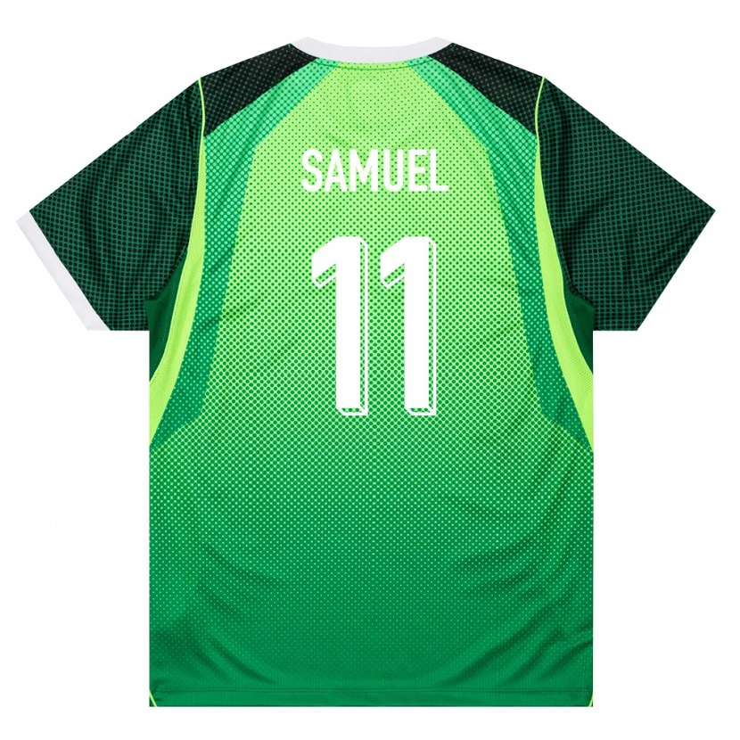 Danxen Dětské Nigérie Destiny Samuel #11 Zelená Bílá Domů Hráčské Dresy 26-28 Dres