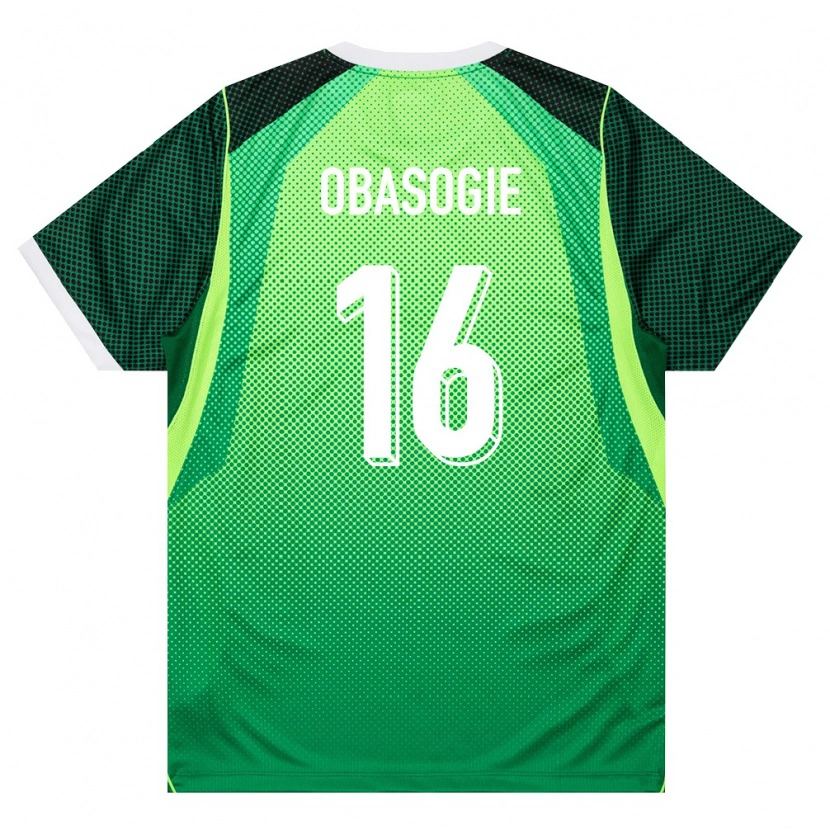 Danxen Dětské Nigérie Amas Obasogie #16 Zelená Bílá Domů Hráčské Dresy 26-28 Dres